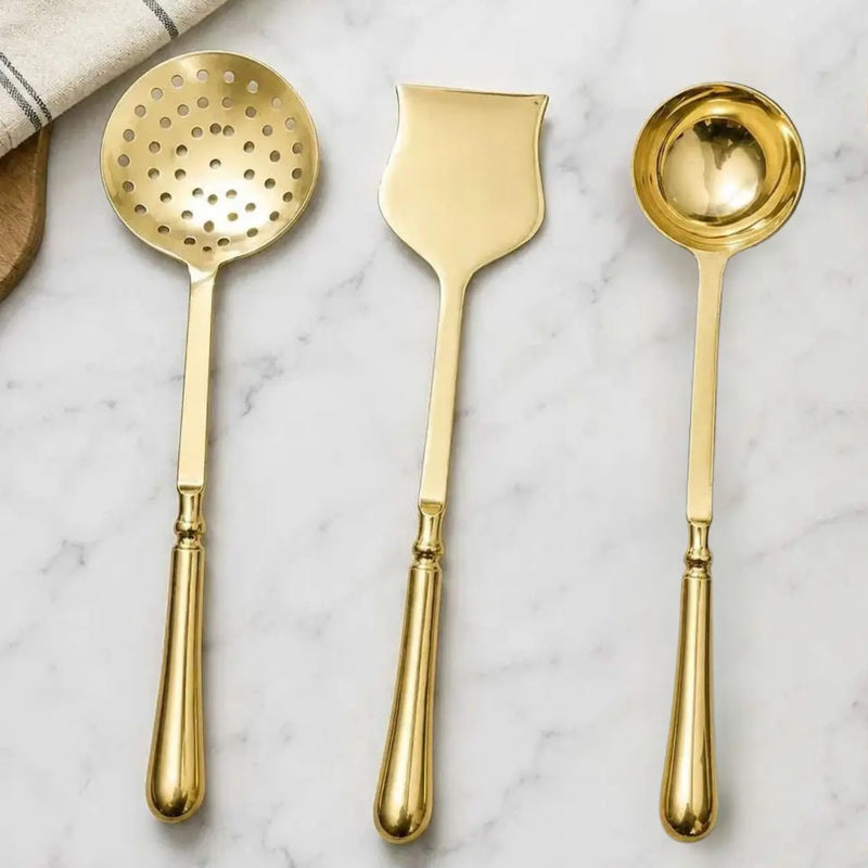Brass Cooking Kitchen Ladles set (13.5 Inch)
