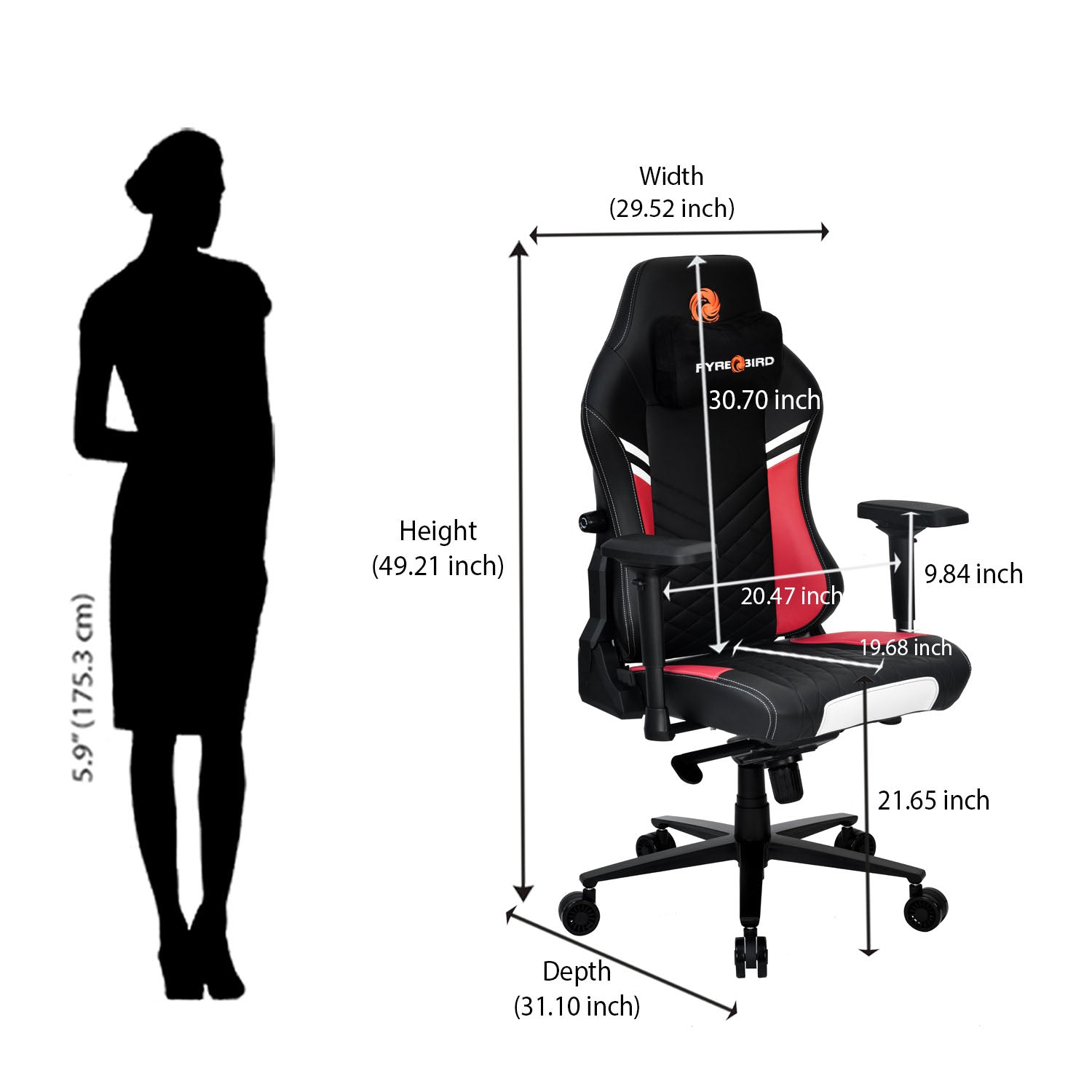 Nilkamal Fyrebird Vaden Gaming Chair (Black / Red)