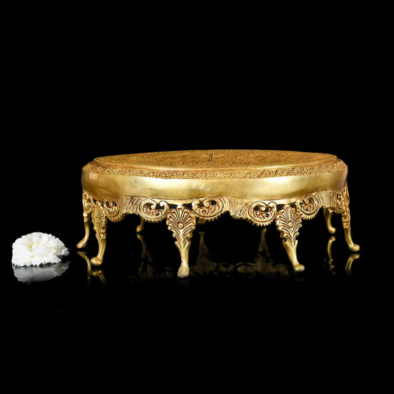 Brass Ethnic Chowki (5 Inch)