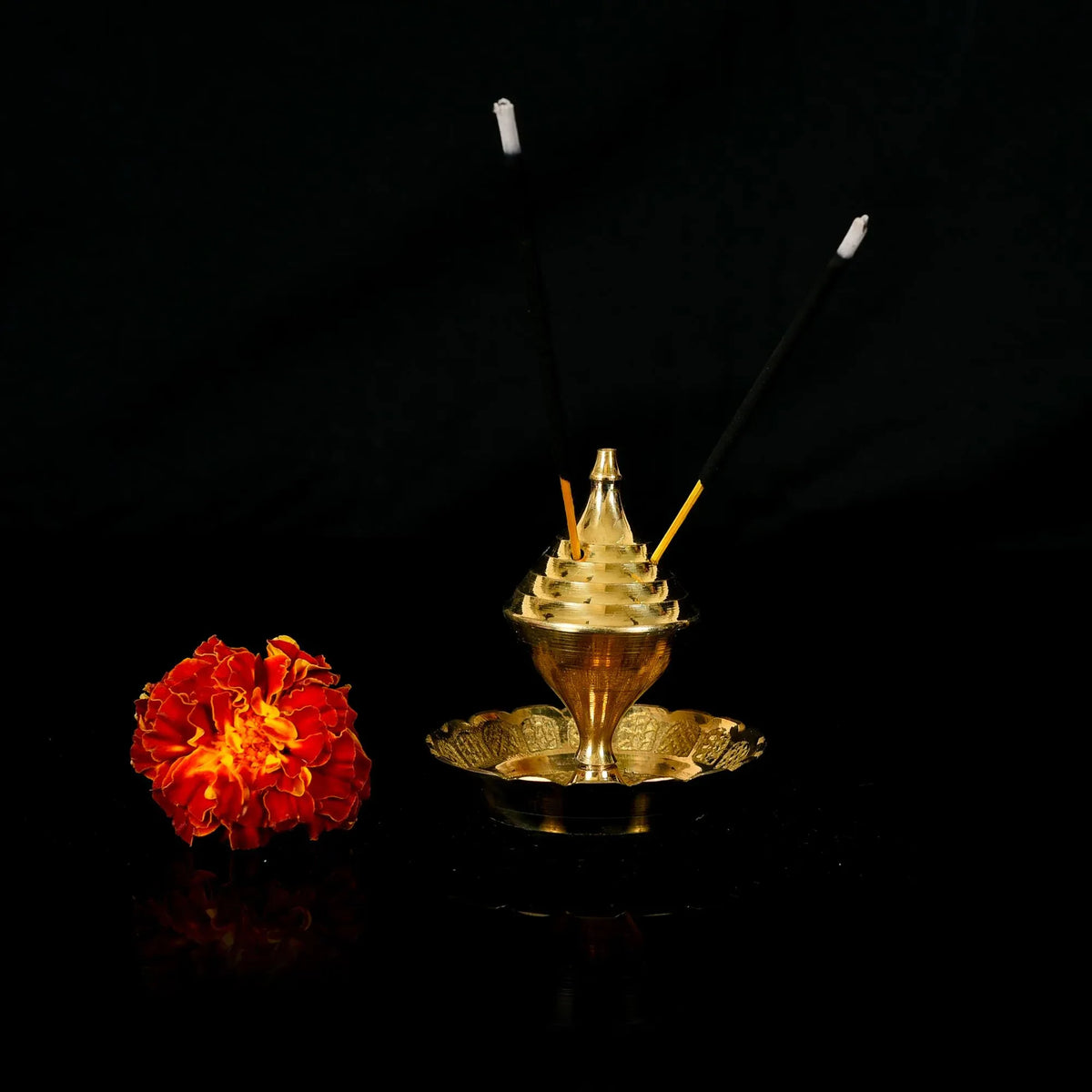 Brass Incense Holder/Agardan Pair (2.5 Inch)