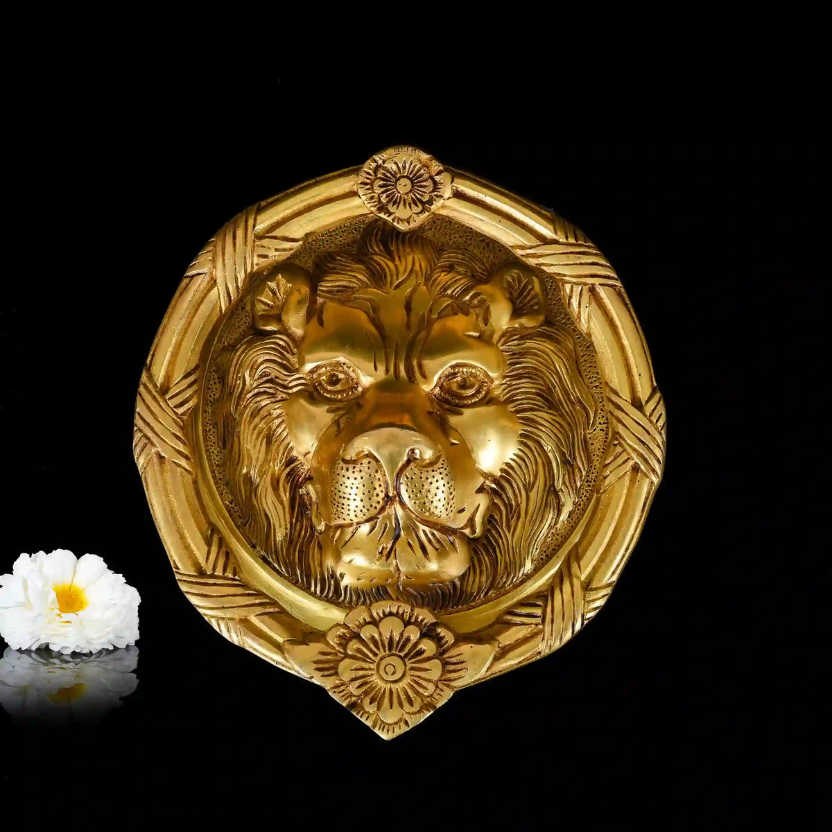 Brass Lion Face Door Knocker