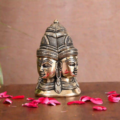Brass Shiva Four Face Mukhlingam Idol (5 Inch)