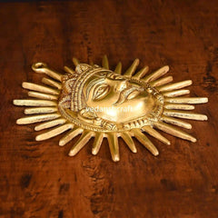 Brass Sun Face Wall Hanging With Velvet Box (9 Inch)