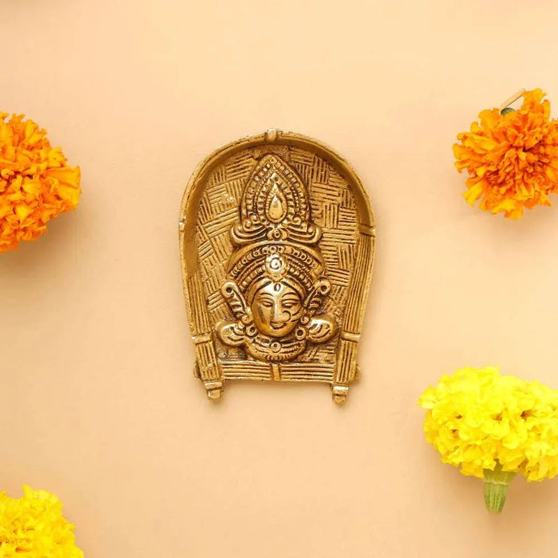 Brass Durga Face Wall Hanging (4 Inch)