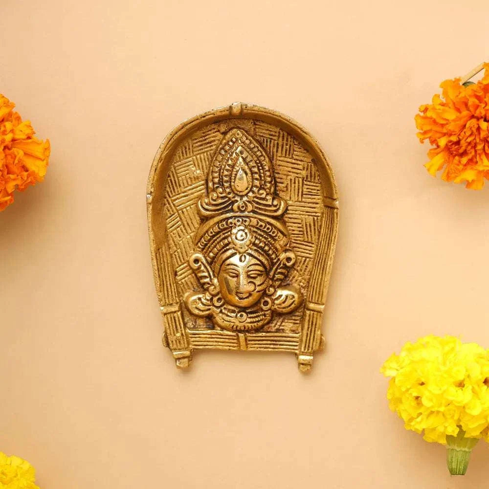 Brass Durga Face Wall Hanging (4 Inch)