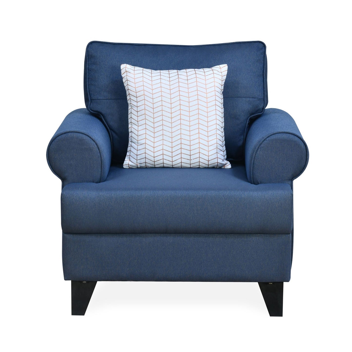 Nilkamal Velma 1 Seater Fabric Sofa with Cushion (Blue)