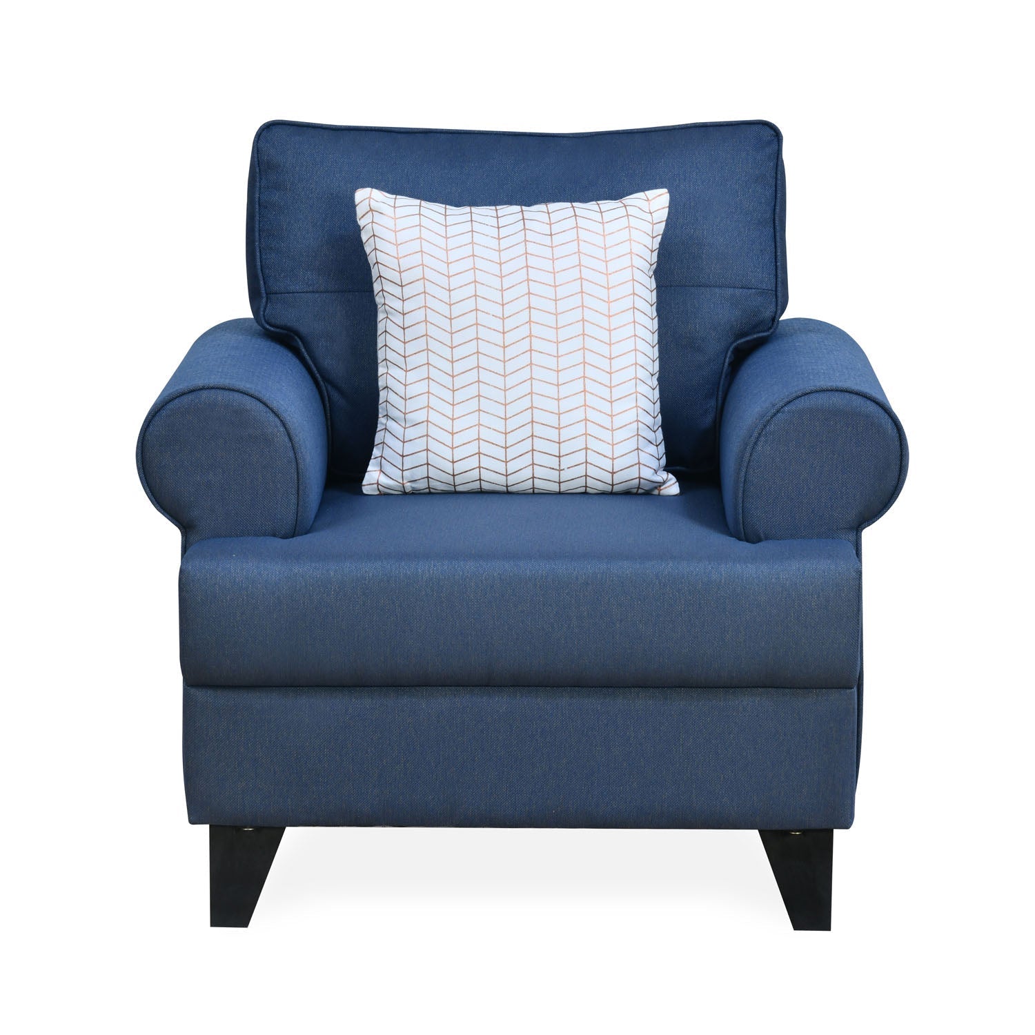 Nilkamal Velma 1 Seater Fabric Sofa with Cushion (Blue)