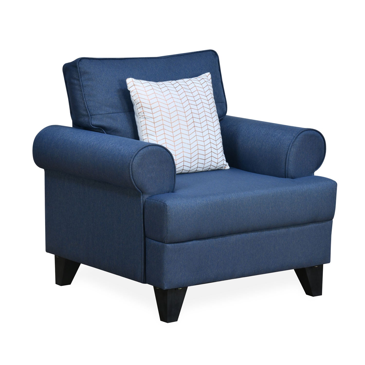 Nilkamal Velma 1 Seater Fabric Sofa with Cushion (Blue)