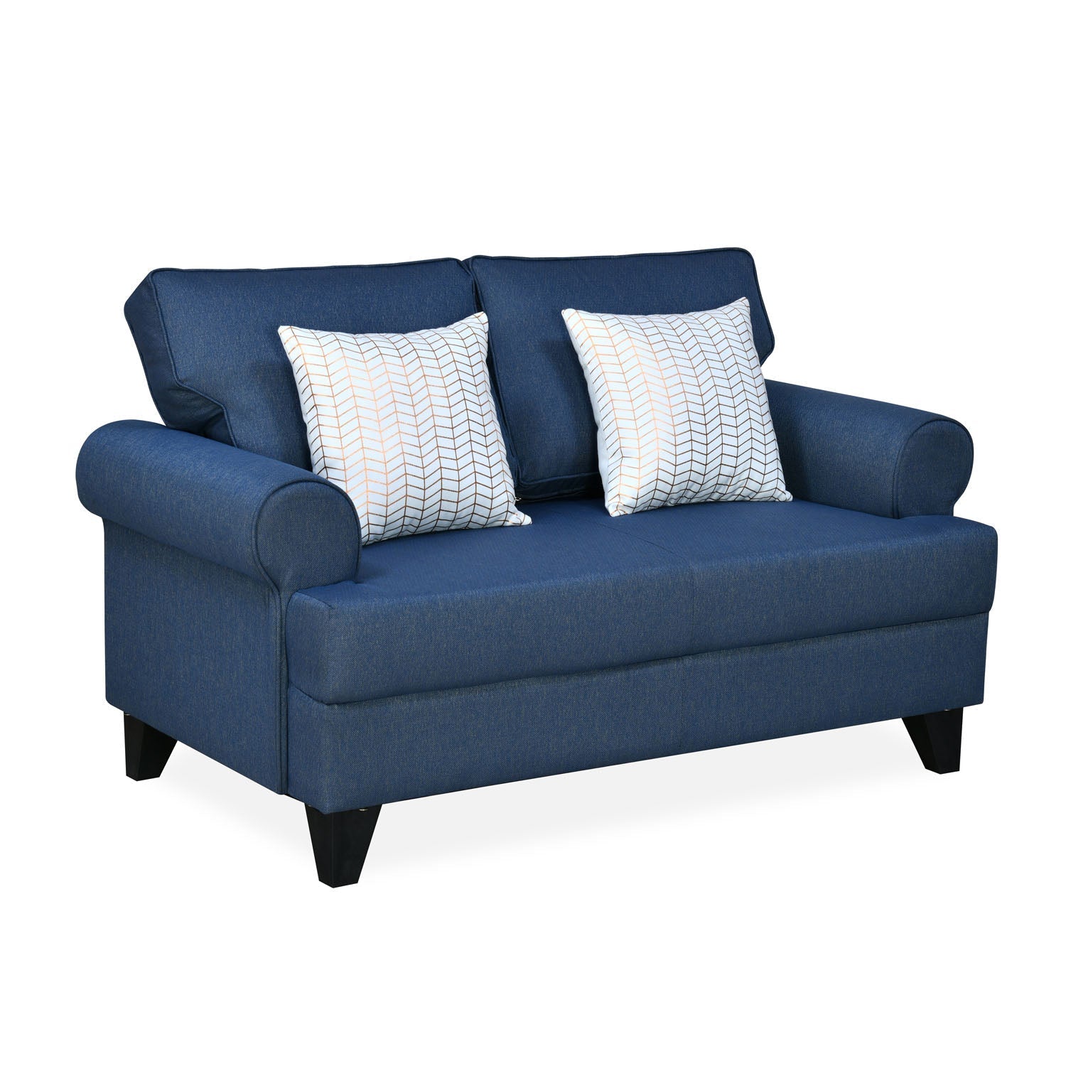 Nilkamal Velma Fabric 2 Seater Sofa with Cushion (Blue)