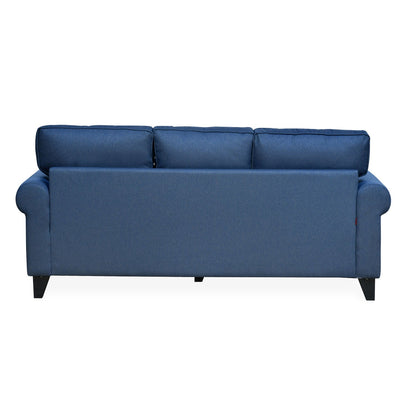 Nilkamal Velma 3 Seater Fabric Sofa with Cushion (Blue)