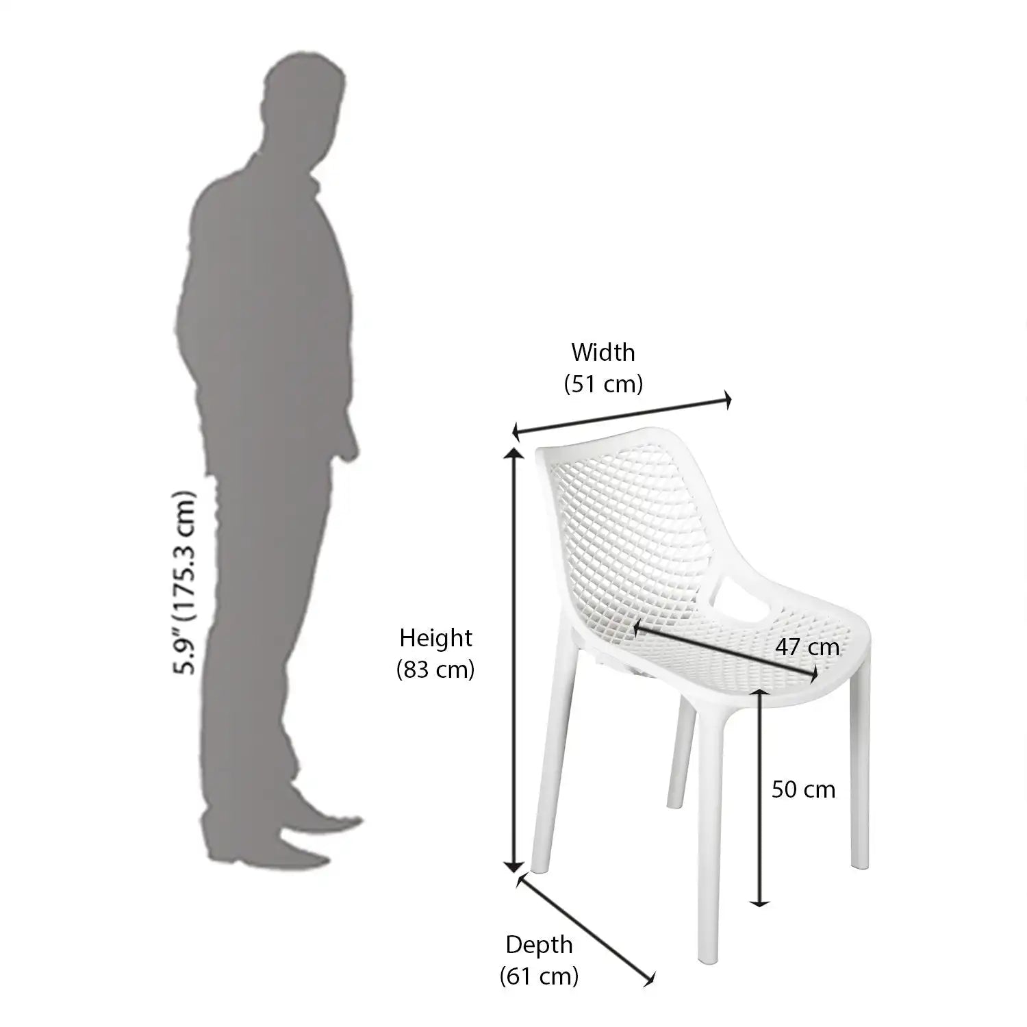 Nilkamal Vento Chair (Milky White)