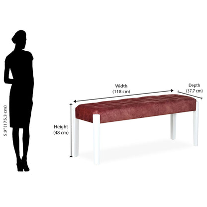 Nilkamal Vera Solid Wood 6 Seater Dining Set with Bench (White)