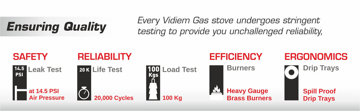 Vidiem Victor Stainless Steel Gas Stove 3 Burner| Brass Burners | Mirror Finish | Large Cooking Space | Anti-Rust | High