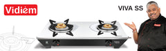 Vidiem Gas Stove SS2 196 A Viva (Silver & Black) | 2 Burner Stainless Steel | ISI Certified | Manual Ignition | 5 Years 