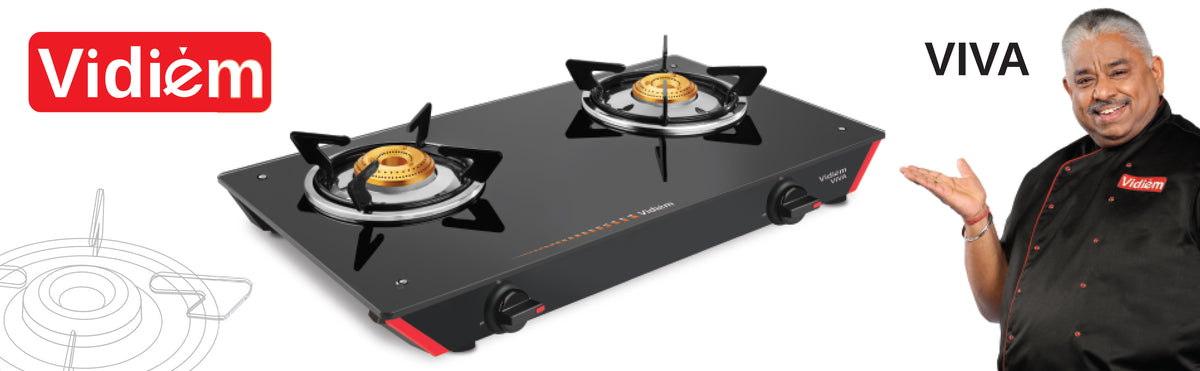 Vidiem Viva Glass Top Gas Stove (2 Burner)