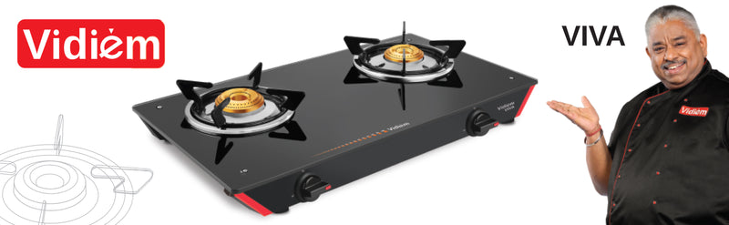 Vidiem Viva Glass Top Gas Stove (2 Burner)