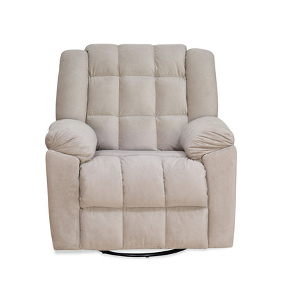 Nilkamal Vivo 1 Seater Fabric Manual Rocker & Swivel Recliner (Beige)