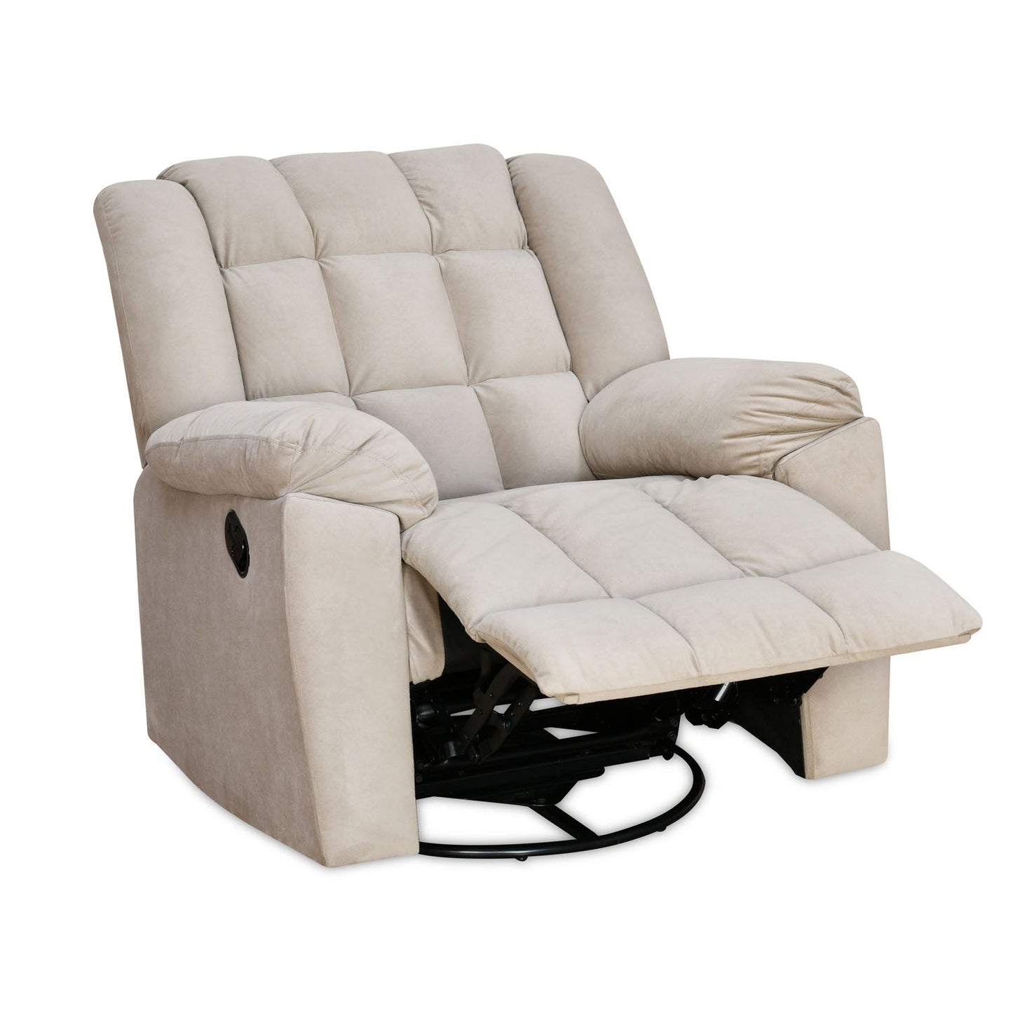 Nilkamal Vivo 1 Seater Fabric Manual Rocker & Swivel Recliner (Beige)