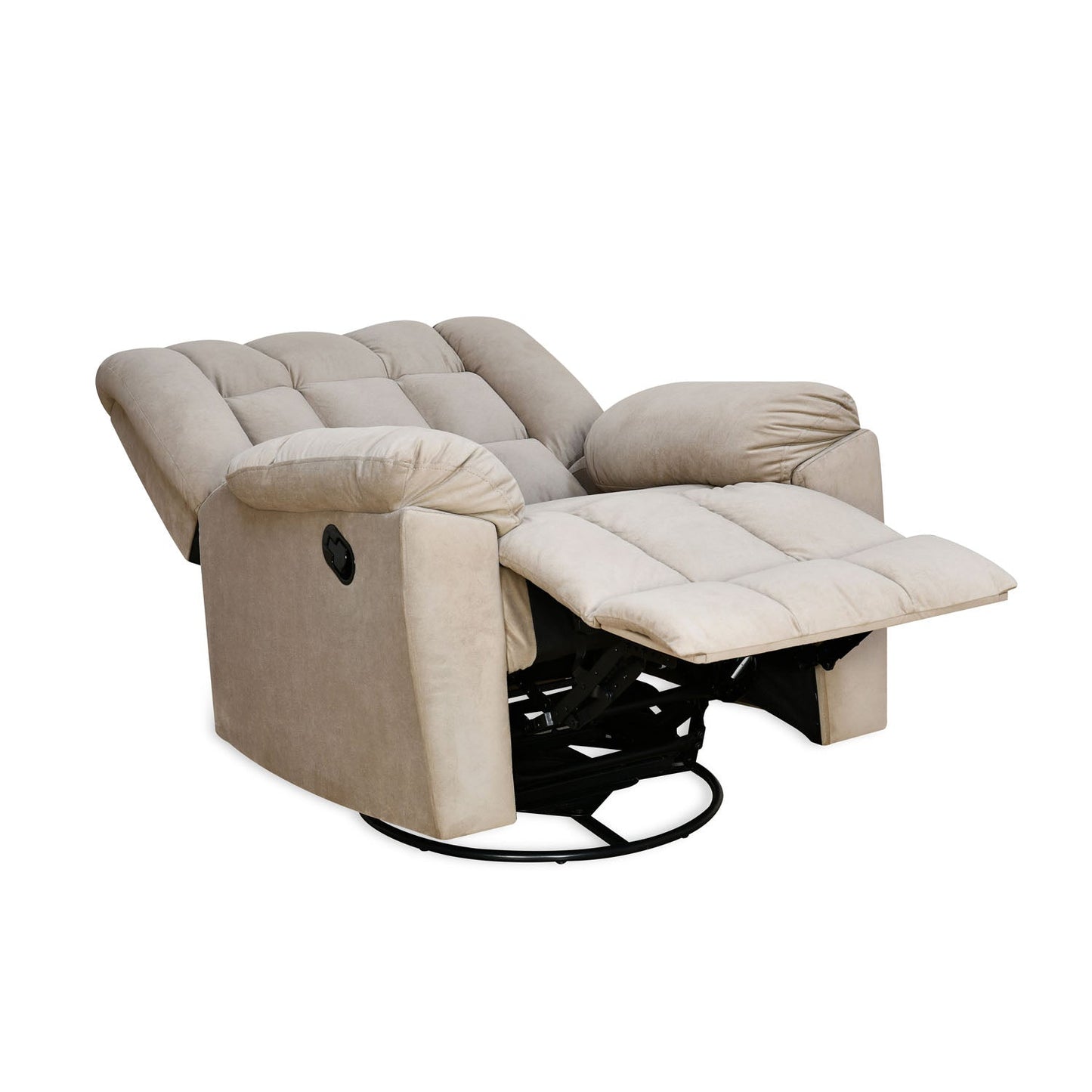 Nilkamal Vivo 1 Seater Fabric Manual Rocker & Swivel Recliner (Beige)