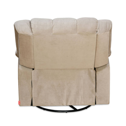 Nilkamal Vivo 1 Seater Fabric Manual Rocker & Swivel Recliner (Beige)