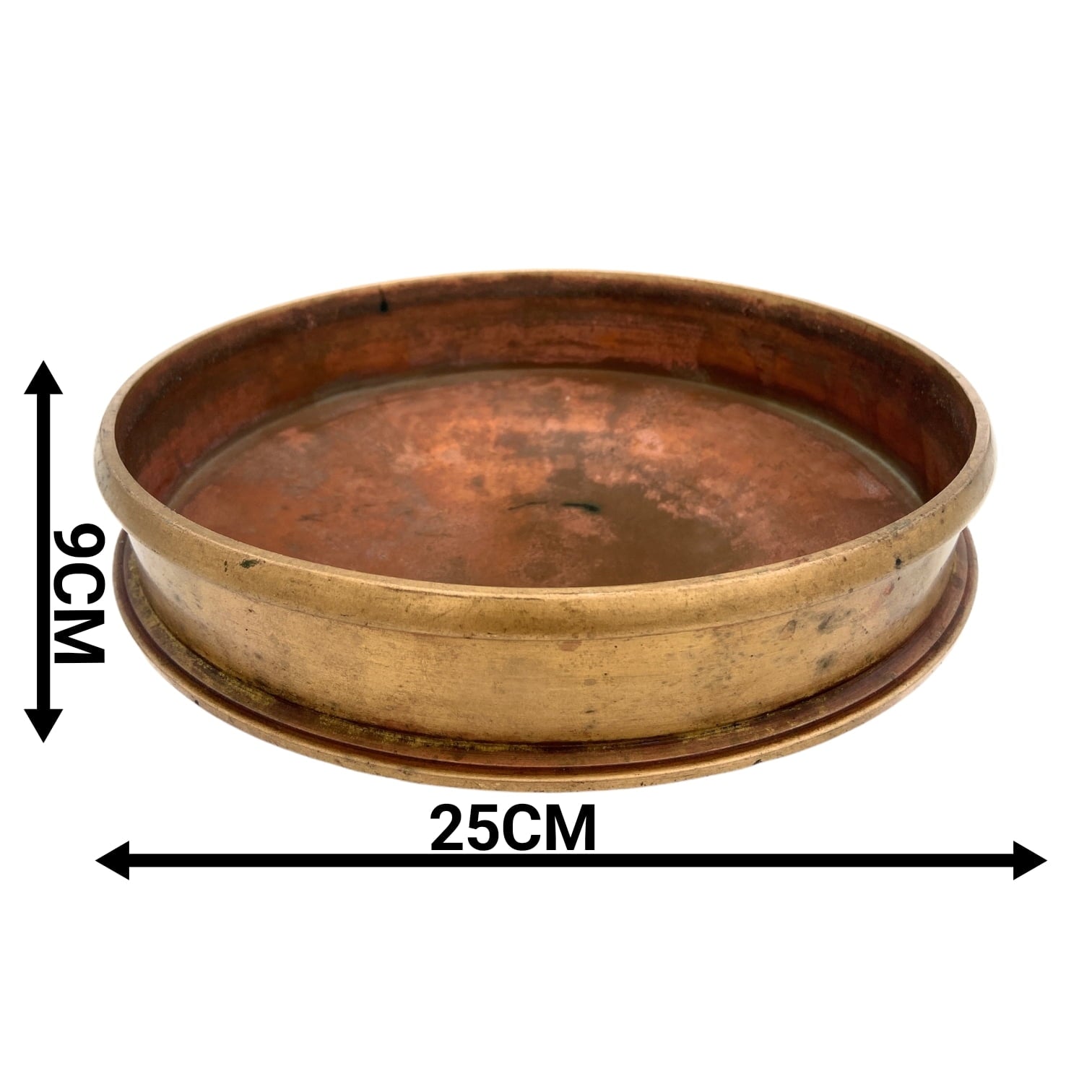 Brass Urli, Traditional Kerala Uruli, Peetal Pital Urli Bowl, Lakshmi Puja Decor, Temple Home Brass Showpiece, Brown, 3.5 Inch, 1 Piece