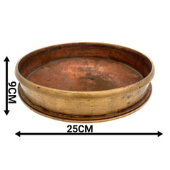 Brass Urli, Traditional Kerala Uruli, Peetal Pital Urli Bowl, Lakshmi Puja Decor, Temple Home Brass Showpiece, Brown, 3.5 Inch, 1 Piece