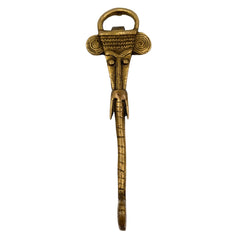Brass Bottle Opener, Peetal Pittal Hittale Bar Tool, Bastar Handmade Pitala Bar Blade, Vintage Rustic Velli Pittalam Beer Cap Opener, Gold, 7 Inch, 1 Piece
