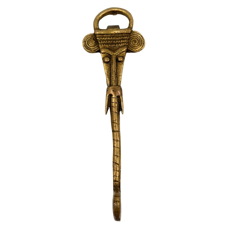 Brass Bottle Opener, Peetal Pittal Hittale Bar Tool, Bastar Handmade Pitala Bar Blade, Vintage Rustic Velli Pittalam Beer Cap Opener, Gold, 7 Inch, 1 Piece
