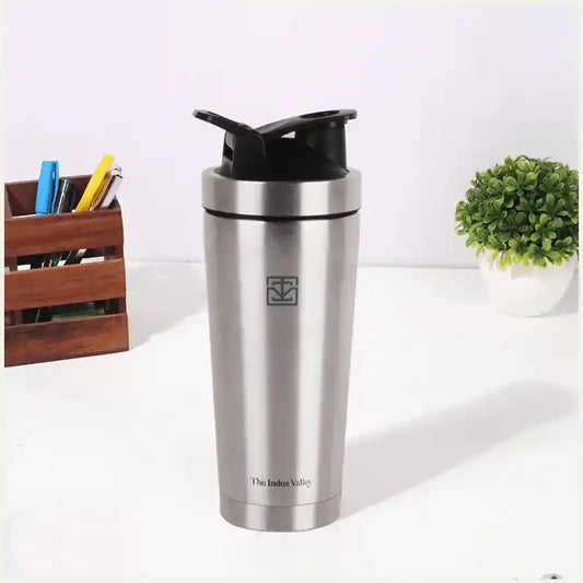 Vacuum Insulated Stainless Steel Gym Shaker Bottle with Steel Agitator for Pre/Post Workout, 750ml