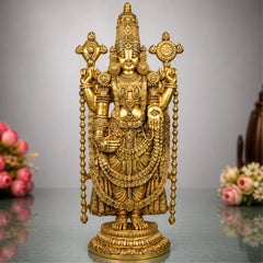 Brass Venkateswara Balaji Srinivasa Govinda Tirupati Perumal Idol Statue for Temple Home Decor Pooja 120cm, Gold, 47 Inch, 4ft,  1 Piece