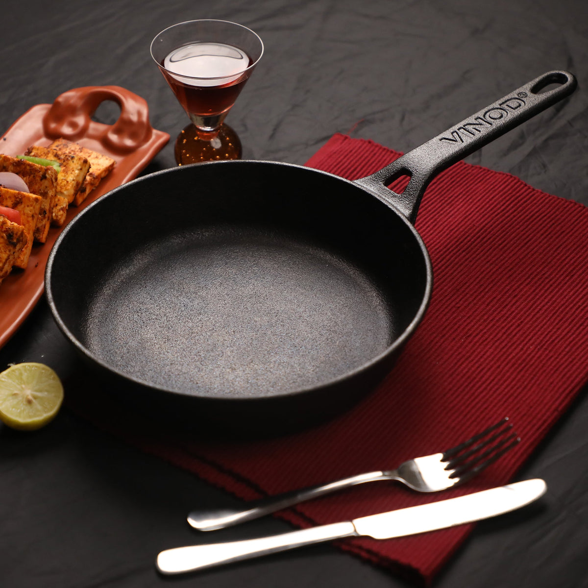 Vinod Legacy Pre - Seasoned Cast Iron Frypan (Induction Friendly) - 20 cm