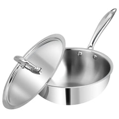 Vinod Platinum Triply Stainless Steel Deep Frypan (Induction Friendly)