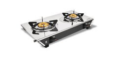 Vidiem Gas Stove SS2 196 A Viva (Silver & Black) | 2 Burner Stainless Steel | ISI Certified | Manual Ignition | 5 Years 