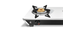 Vidiem Gas Stove SS2 196 A Viva (Silver & Black) | 2 Burner Stainless Steel | ISI Certified | Manual Ignition | 5 Years 