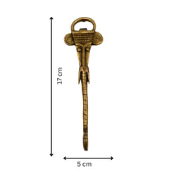 Brass Bottle Opener, Peetal Pittal Hittale Bar Tool, Bastar Handmade Pitala Bar Blade, Vintage Rustic Velli Pittalam Beer Cap Opener, Gold, 7 Inch, 1 Piece