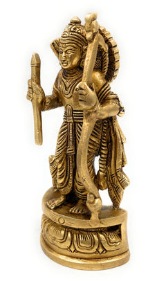 Brass Sri Ram Idol, Pital Rama Murti, Ayodhya Ramachandra Statue, Handmade Shree Ram Vigraham,Gold, 6 Inch, 1 Piece