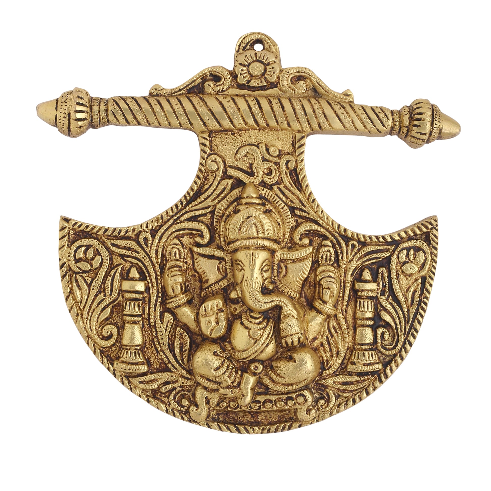 Brass Ganesha Wall Hanging (8 Inch)
