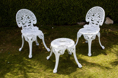 Zinc Cast Aluminium Garden Patio Seating 2 Chair and 1 Table Set