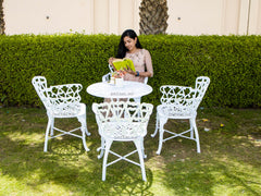 Rudi Cast Aluminium Garden Patio Seating 4 Chair and 1 Table Set