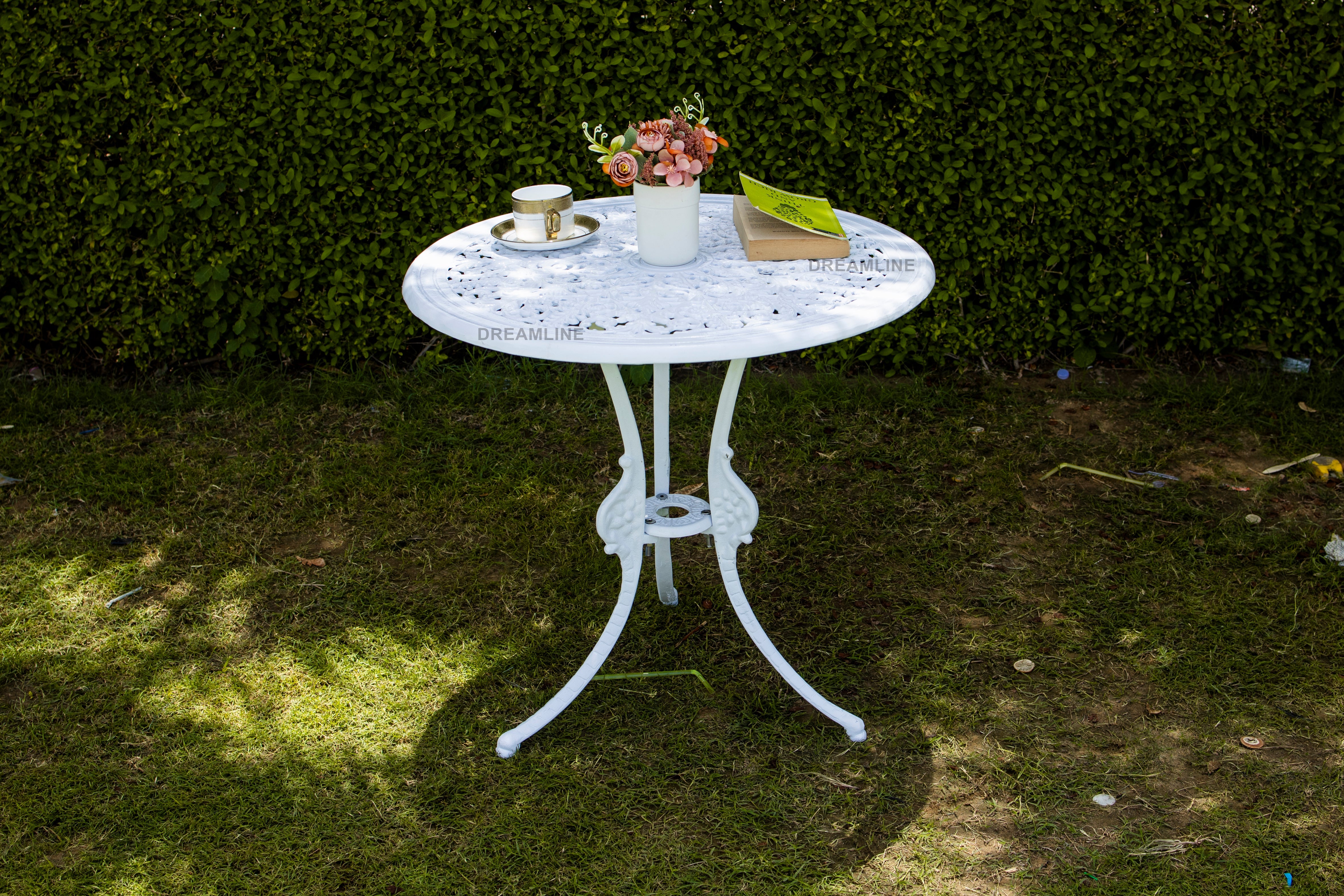 Rino Cast Aluminium Garden Patio Seating 2 Chair and 1 Table Set