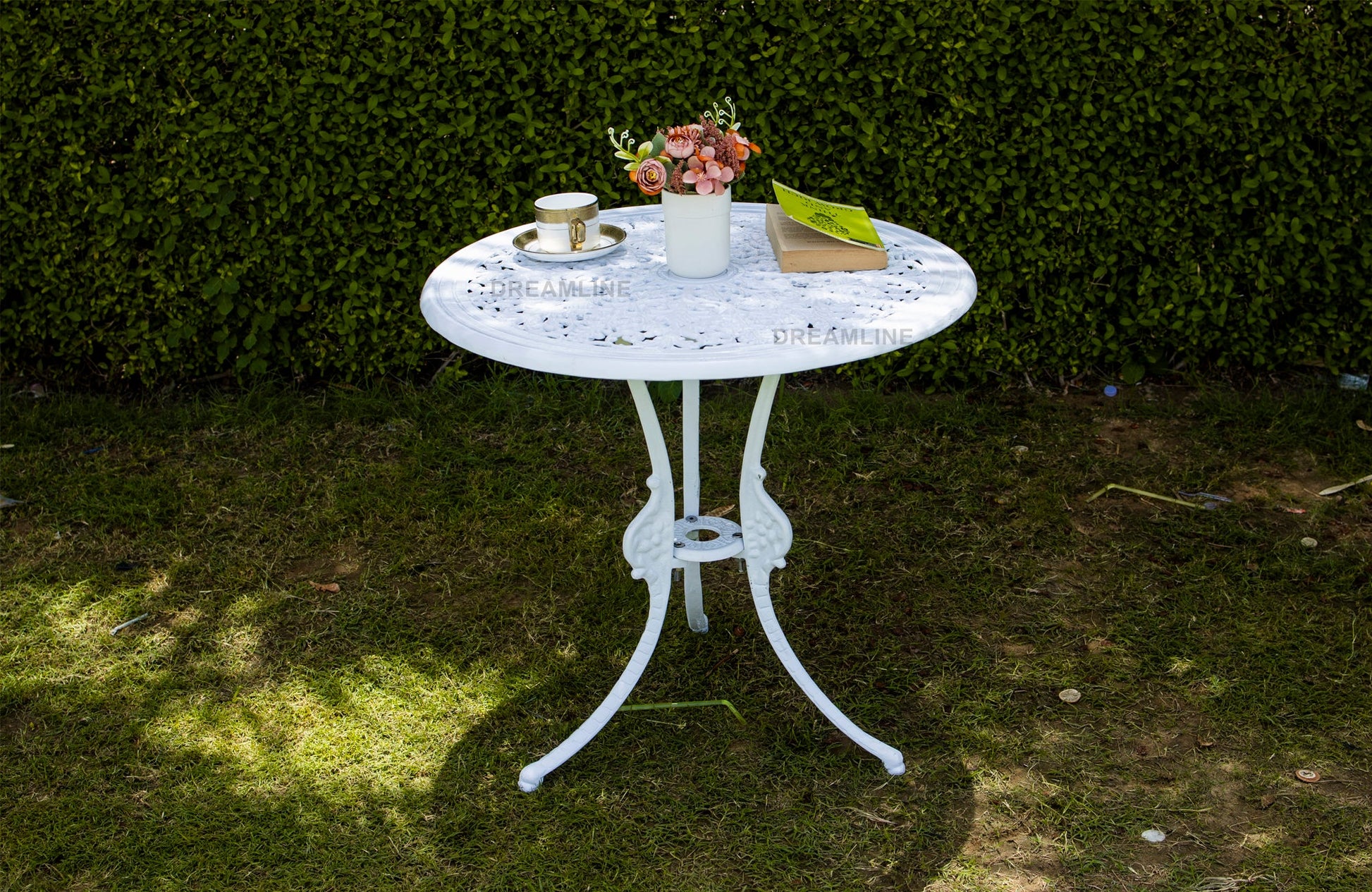 KIYA Cast Aluminium Garden Patio Seating 2 Chair and 1 Table Set