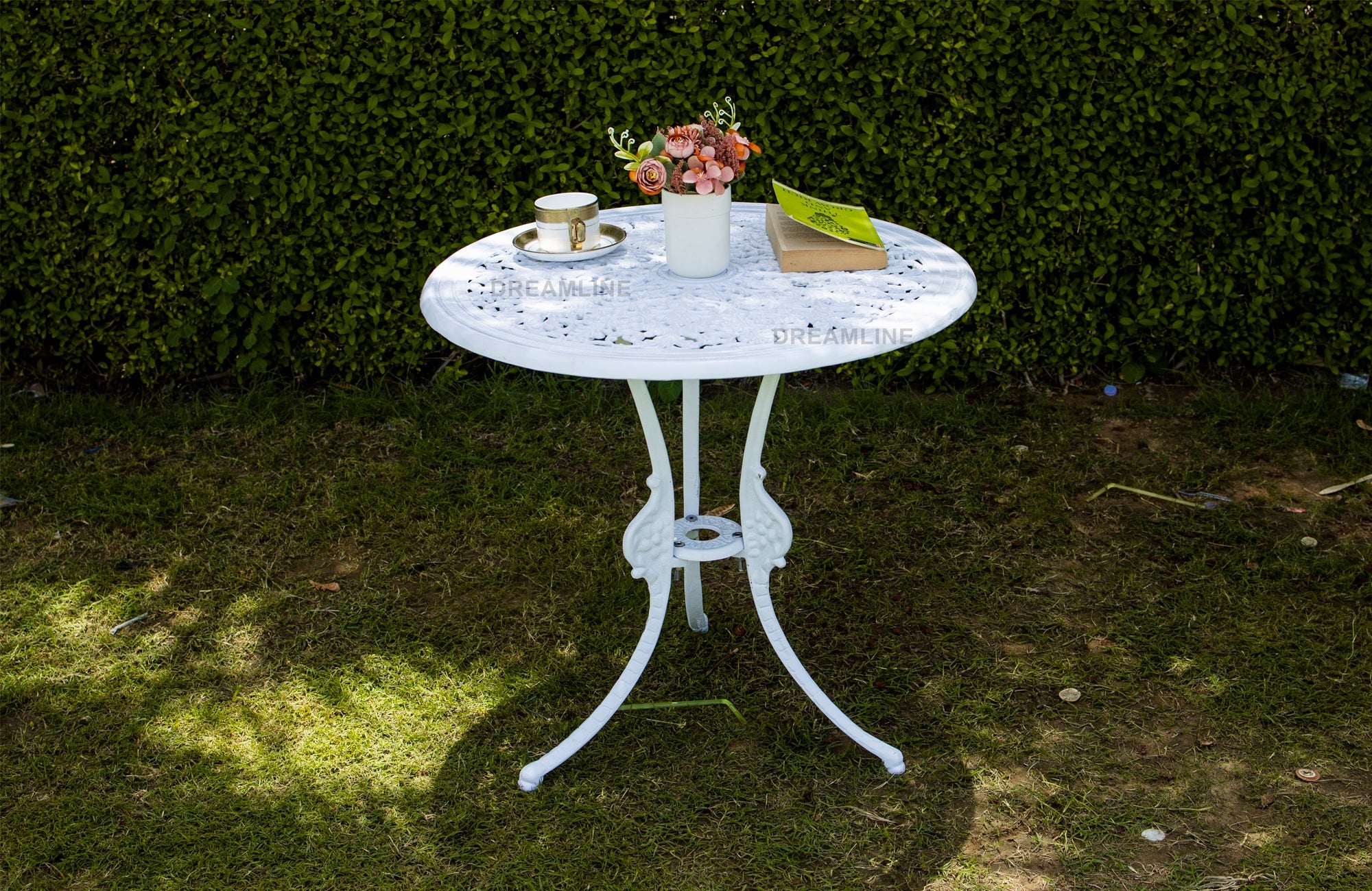 KIYA Cast Aluminium Garden Patio Seating 2 Chair and 1 Table Set