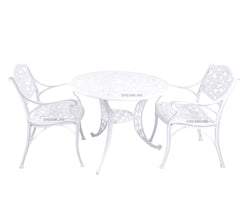 Lenz Cast Aluminium Garden Patio Seating 2 Chair and 1 Table Set