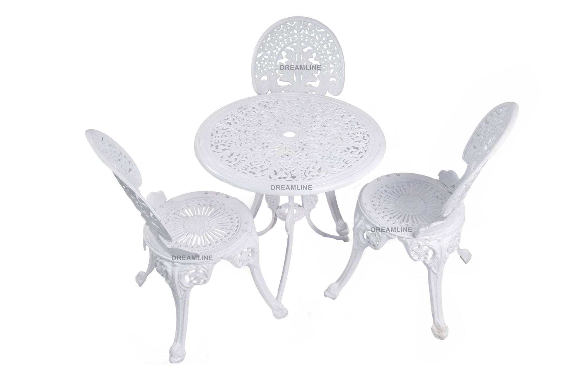Clux Cast Aluminium Garden Patio Seating 3 Chair and 1 Table Set