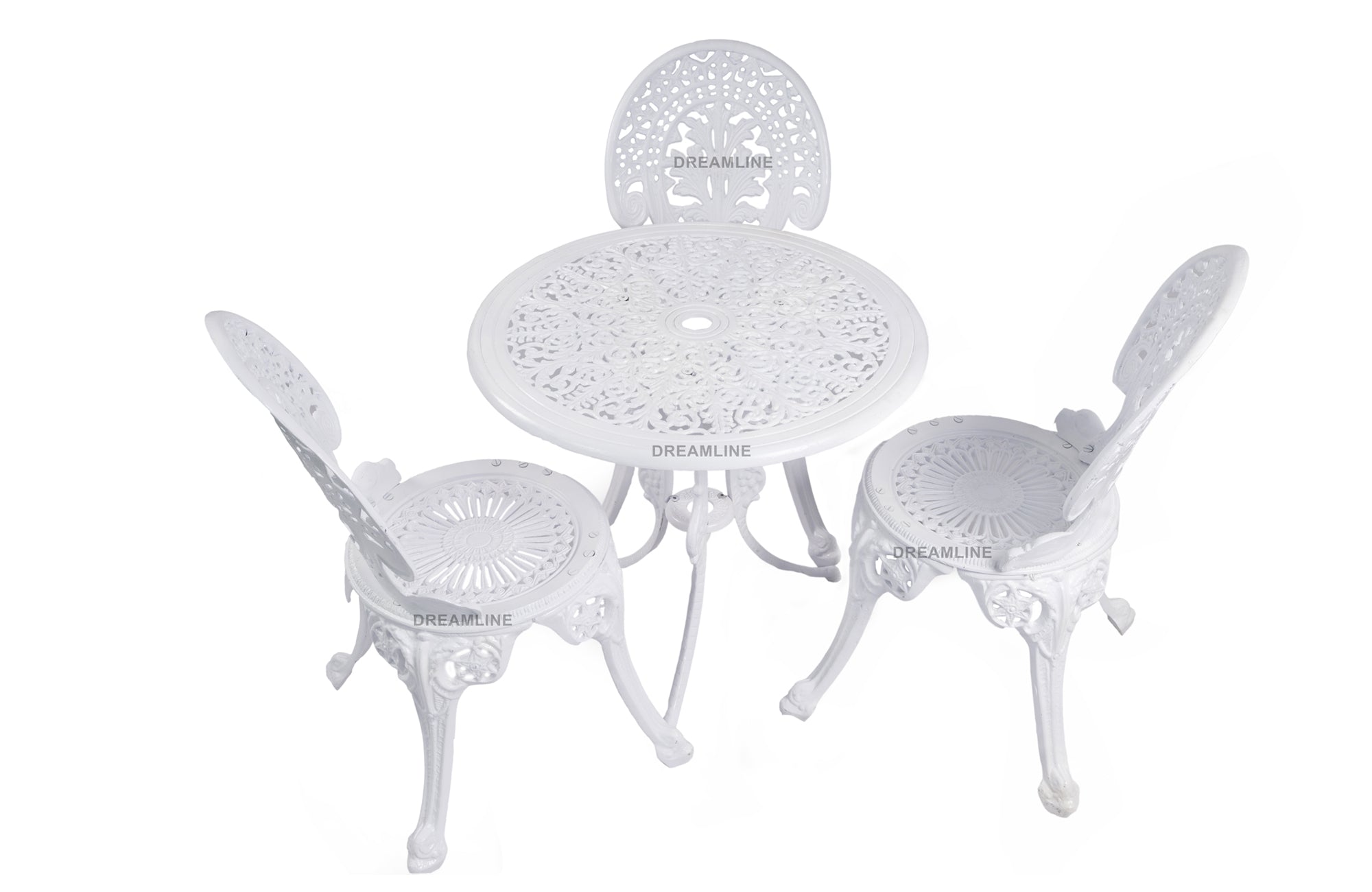 Clux Cast Aluminium Garden Patio Seating 3 Chair and 1 Table Set