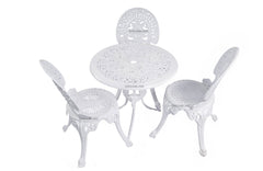 Clux Cast Aluminium Garden Patio Seating 3 Chair and 1 Table Set