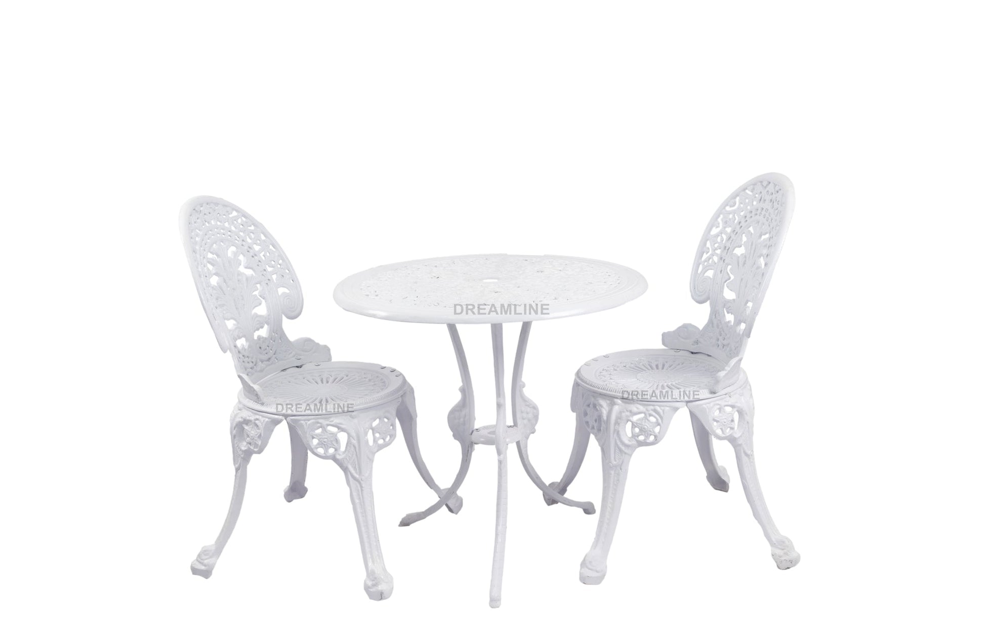 KIYA Cast Aluminium Garden Patio Seating 2 Chair and 1 Table Set