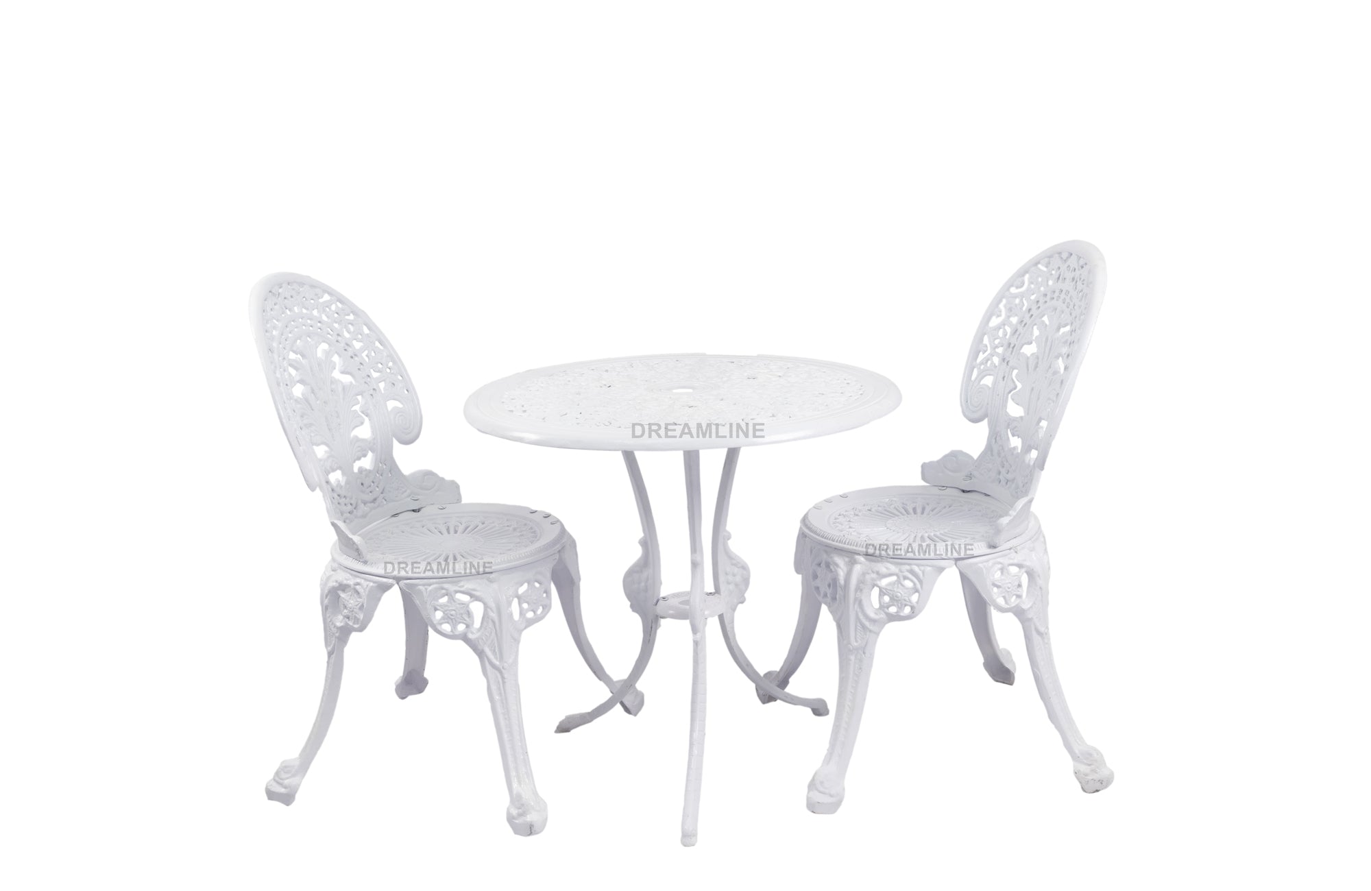 KIYA Cast Aluminium Garden Patio Seating 2 Chair and 1 Table Set