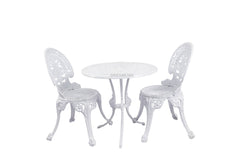 KIYA Cast Aluminium Garden Patio Seating 2 Chair and 1 Table Set