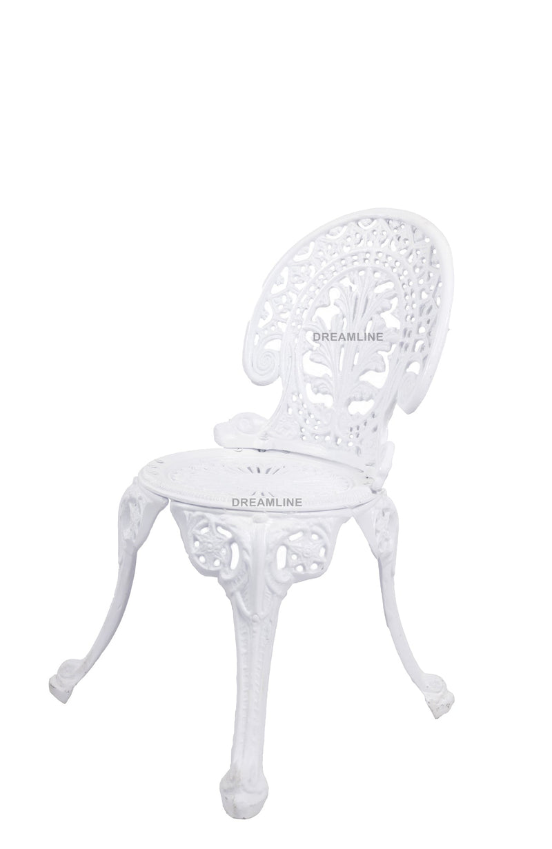 Sitopia Cast Aluminium Garden Patio Seating 4 Chair and 1 Table Set (White)